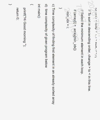 Solved What is the time complexity of following code with | Chegg.com
