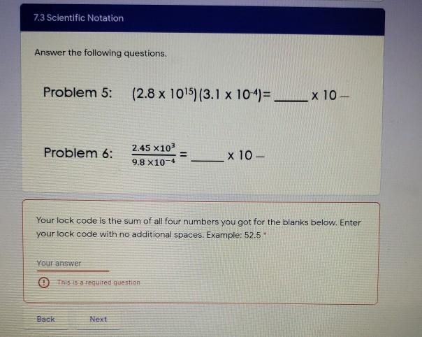Solved 7.3 Scientific Notation Answer the following | Chegg.com