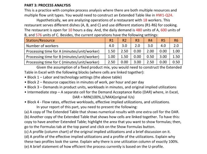 PART 3: PROCESS ANALYSIS This is a practice with | Chegg.com