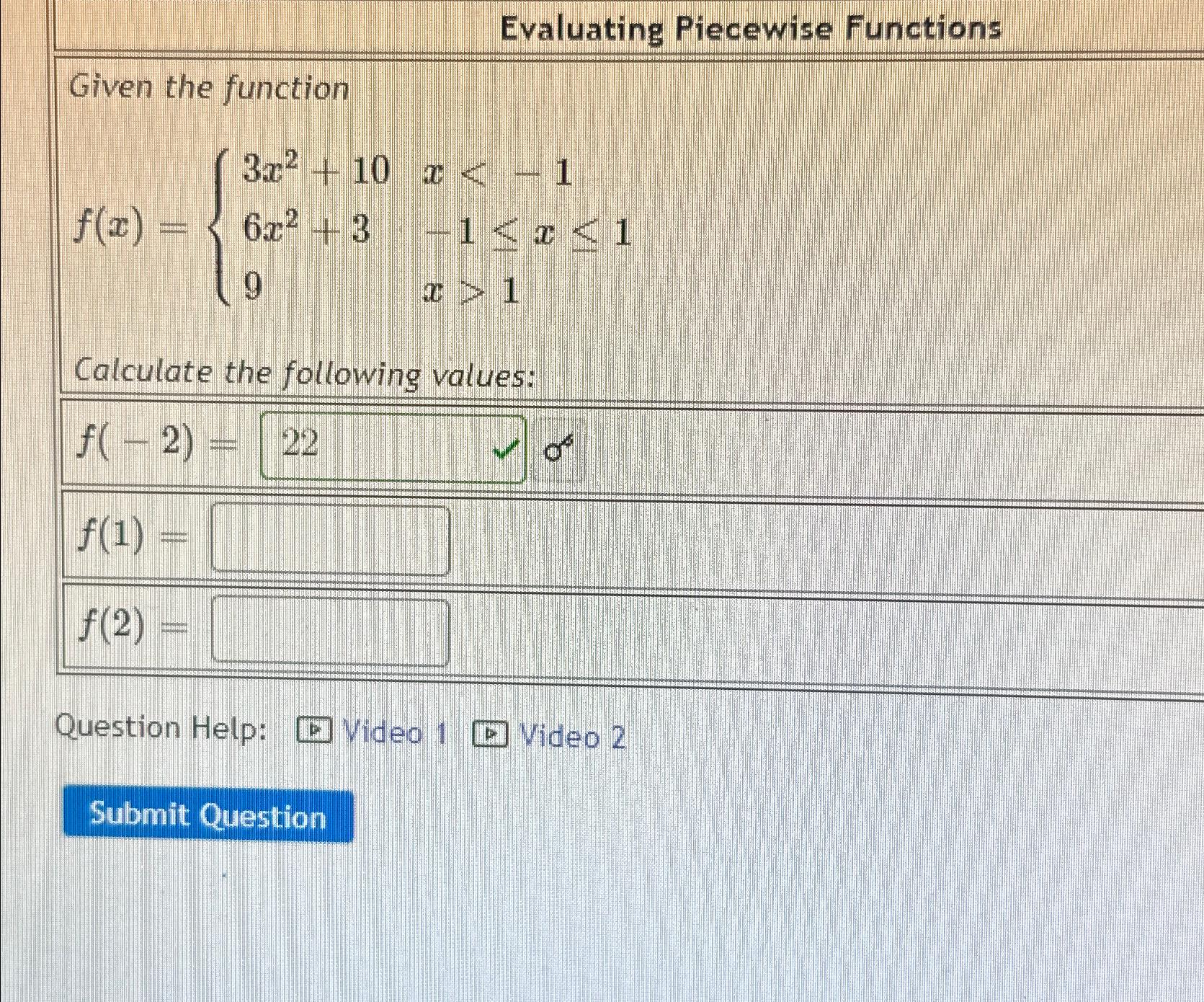 Solved Evaluating Piecewise FunctionsGiven the | Chegg.com