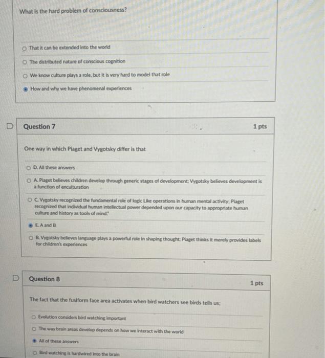 Solved What is the hard problem of consciousness That it Chegg