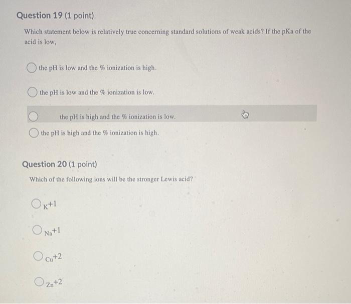 Solved Question 19 (1 point) Which statement below is | Chegg.com