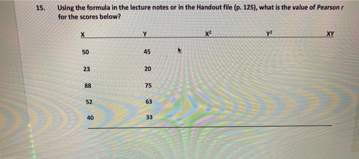 Solved 15. Using the formula in the lecture notes or in the | Chegg.com