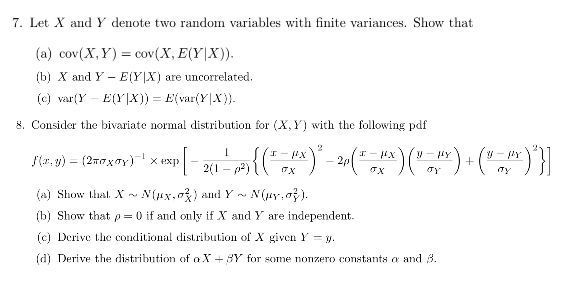 Let x ﻿and Y ﻿denote two random variables with finite | Chegg.com