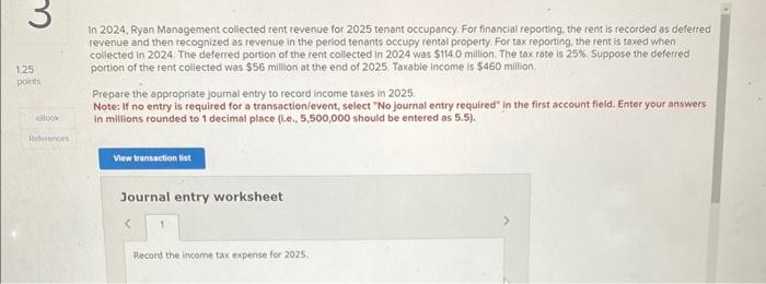 Solved In 2024. Ryan Management collected rent revenue for  Chegg.com