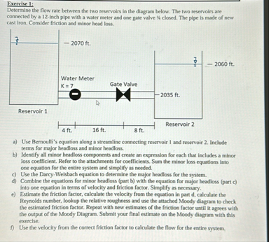 Solved Fixercise 1:Determine the flow rate between the two | Chegg.com