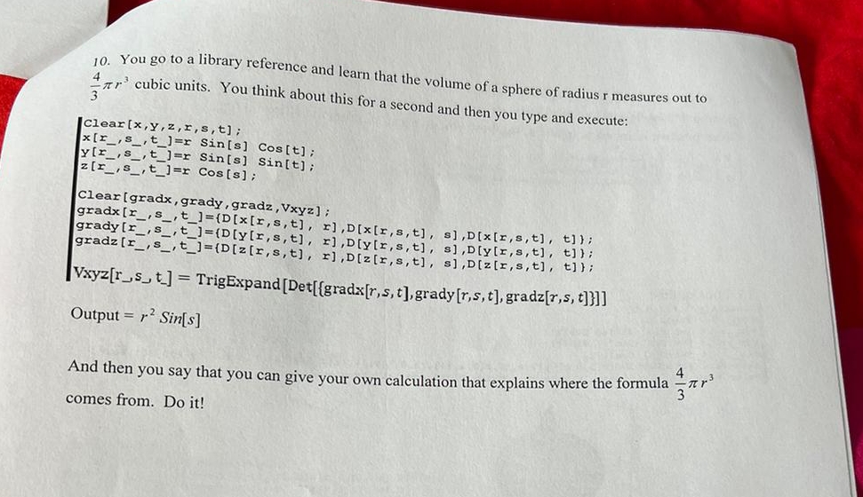 4/3 Pi R3 Solved You go to a library reference and learn that the | Chegg.com