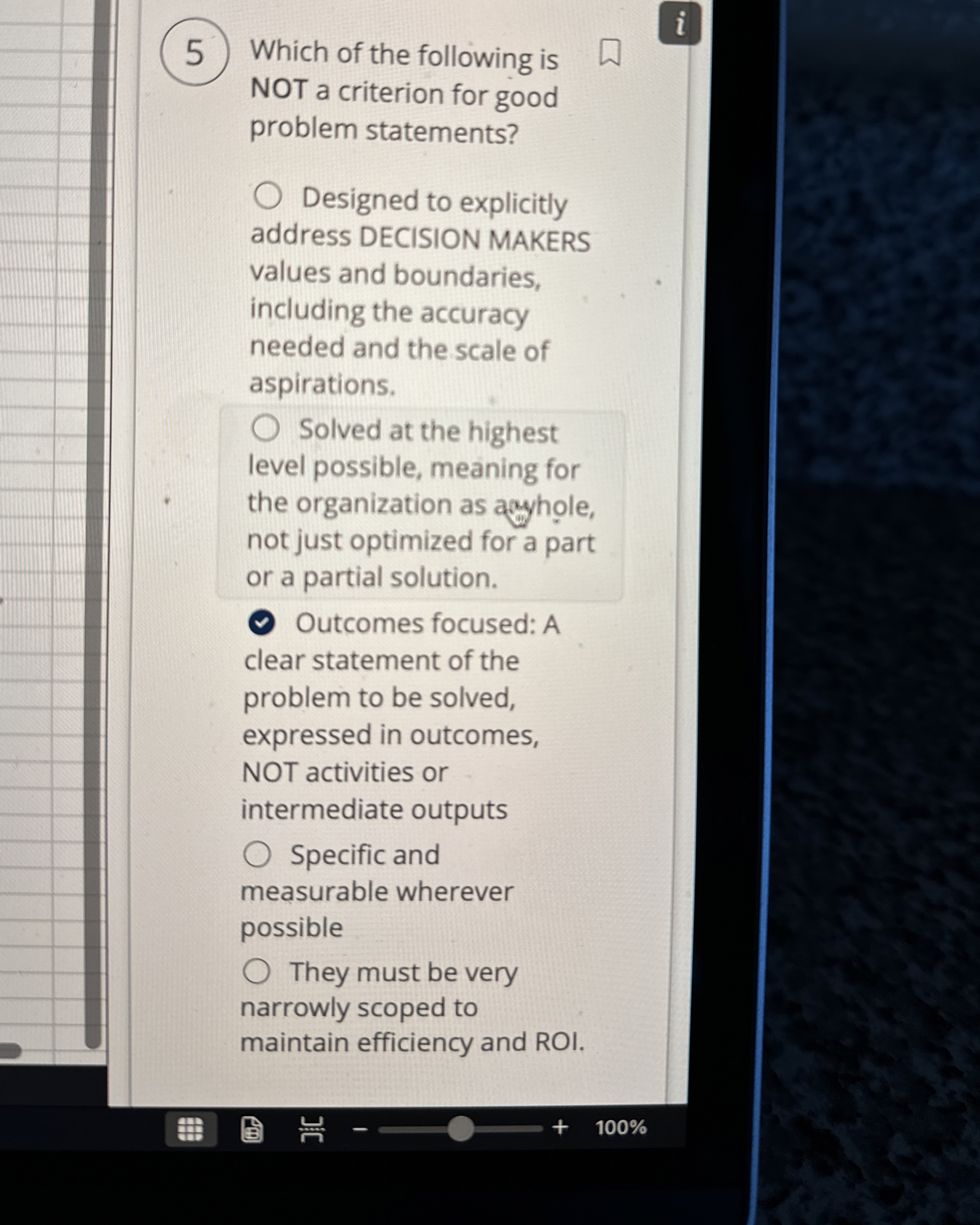 Solved Which of the following isNOT a criterion for | Chegg.com
