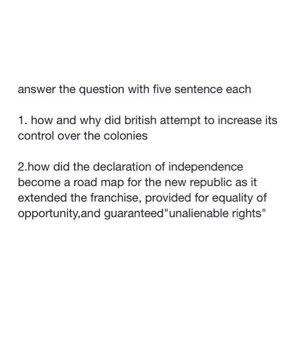 1. how and why did british attempt to increase its | Chegg.com