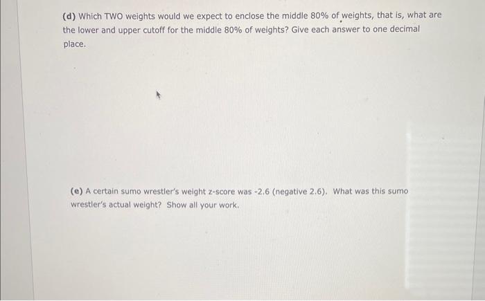 Solved [35 pts]1. Let us suppose that the weights of sumo | Chegg.com