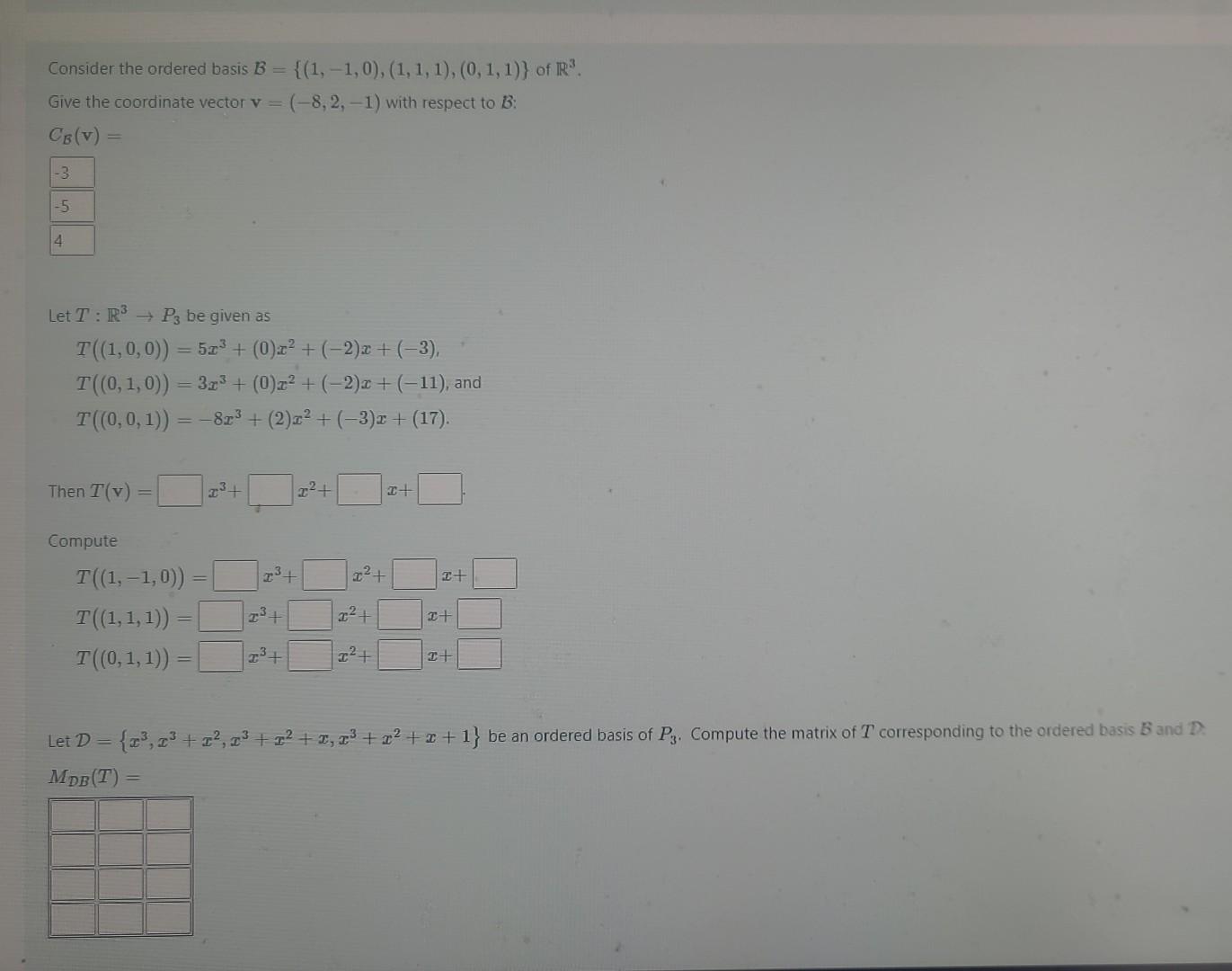 Solved Consider The Ordered Basis | Chegg.com