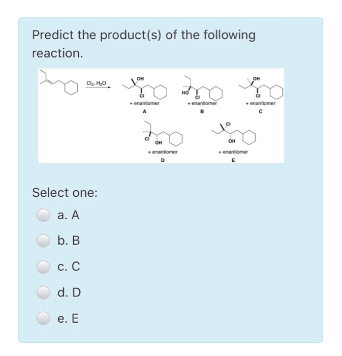 Solved Predict The Product S Of The Following Reaction Chegg Com