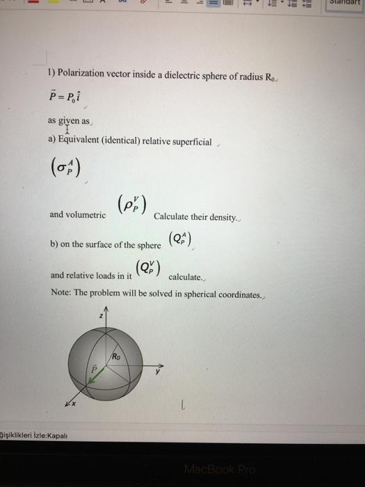 Solved = = IT Standart 1) Polarization vector inside a | Chegg.com