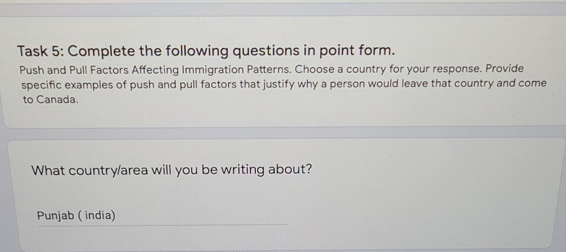 Solved Task 5: Complete the following questions in point | Chegg.com