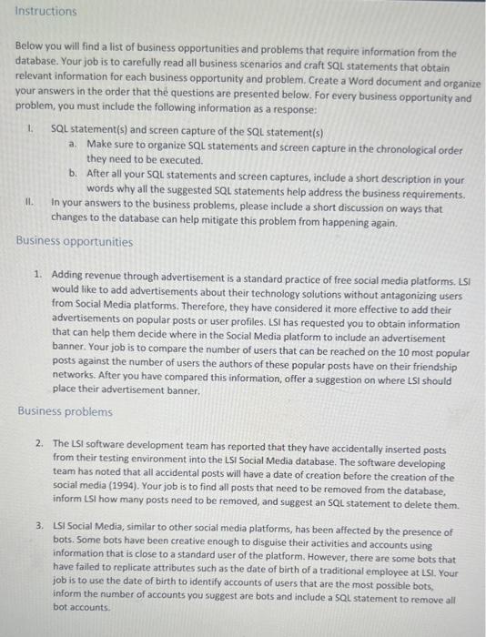 A. Develop 5QL statements to answer business | Chegg.com