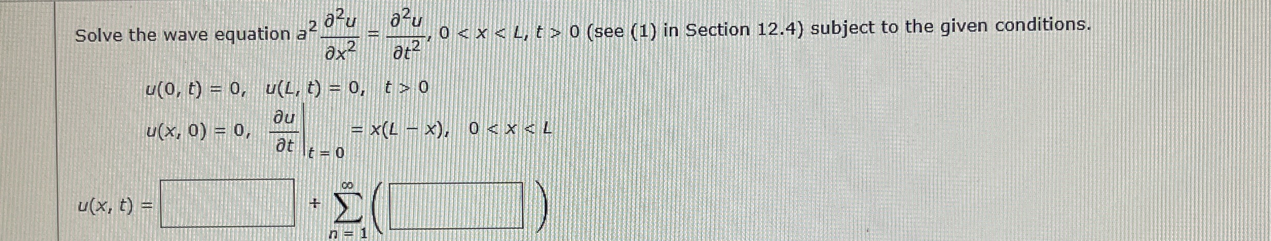 Solved Solve the wave equation | Chegg.com