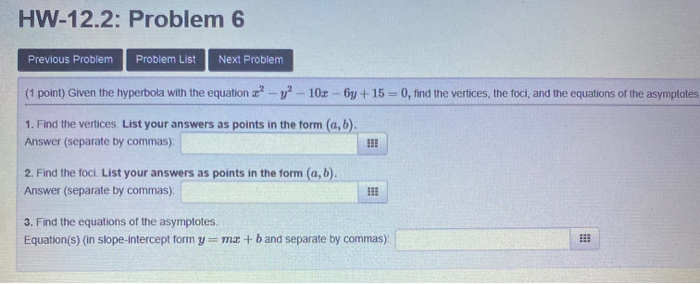 Solved HW-12.2: Problem 6 Previous Problem Problem List Next | Chegg.com