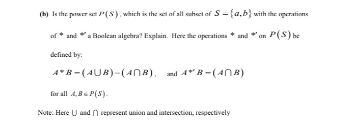 Solved (b) Is The Power Set P(S), Which Is The Set Of All | Chegg.com