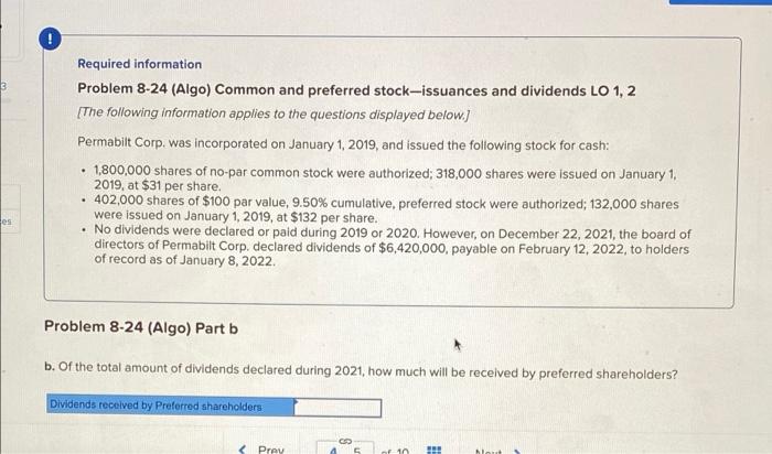Solved O 3 Required information Problem 8-24 (Algo) Common | Chegg.com