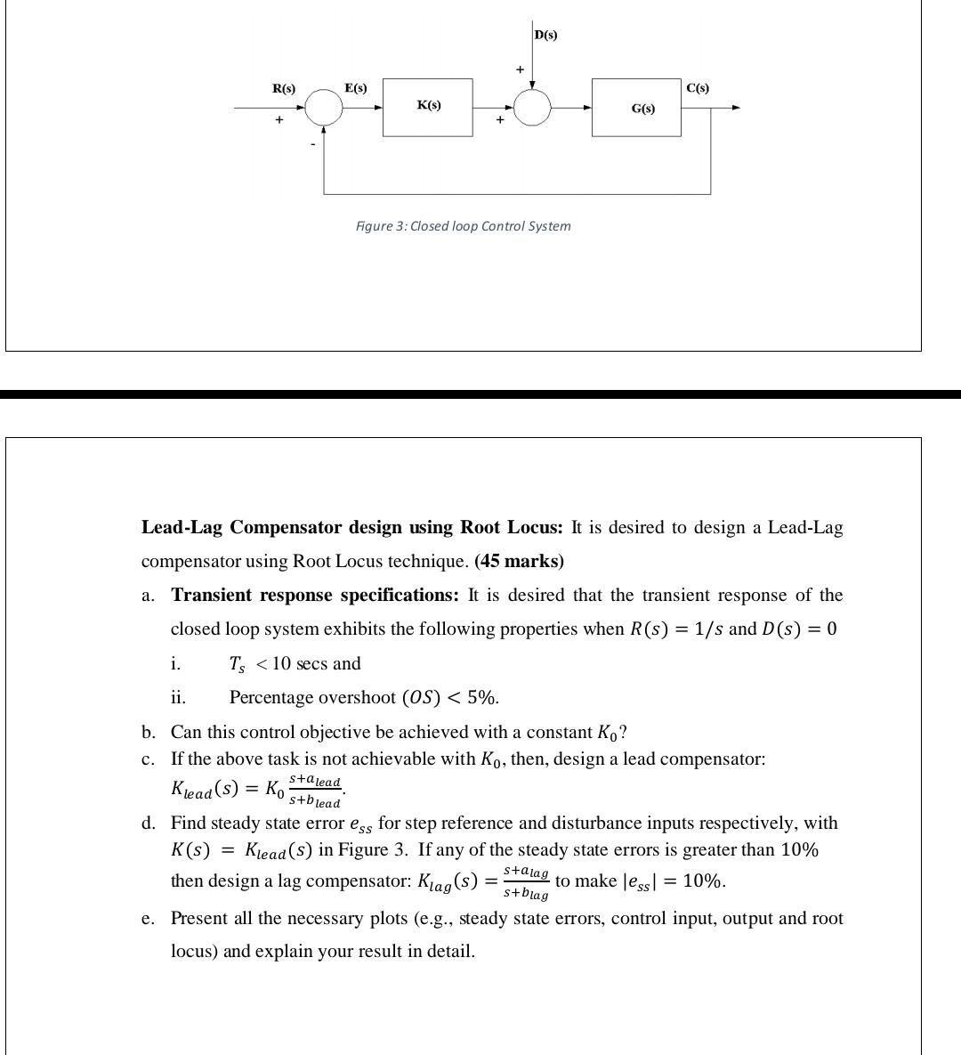 Solved LeadLag Compensator design using Root Locus It is