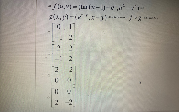 Solved And Find The Derivative Of Fog Of The Point 1 1 Chegg Com