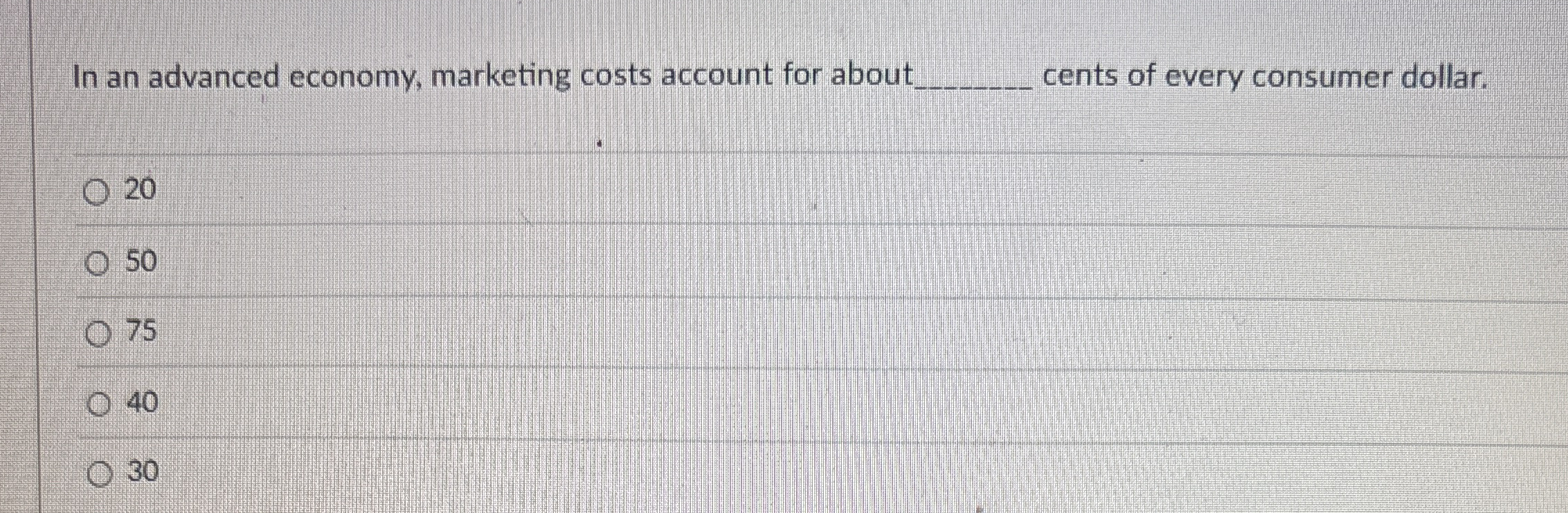 Solved In an advanced economy, marketing costs account for | Chegg.com