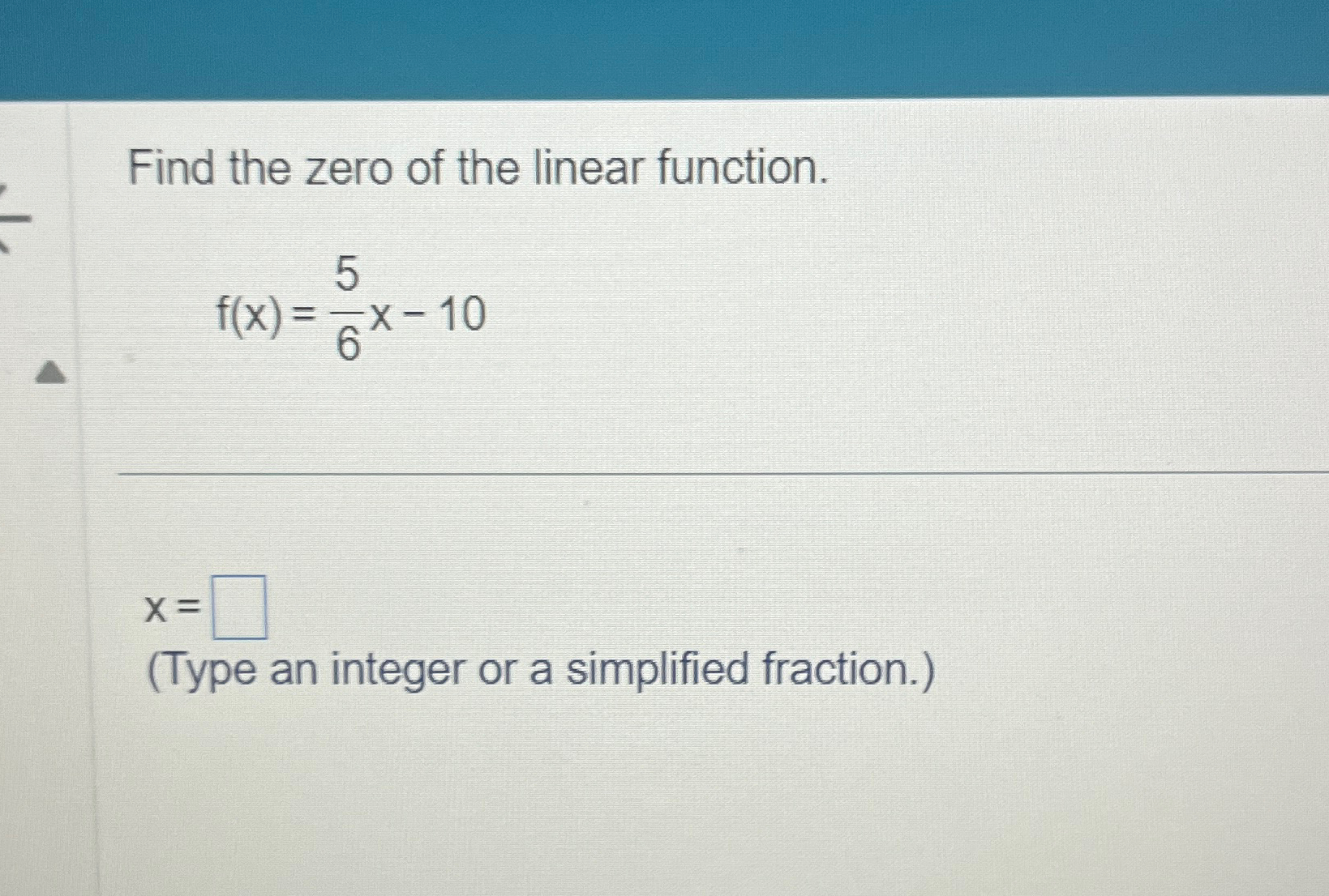 Find The Zero Of The Linear Function F X 4x 5