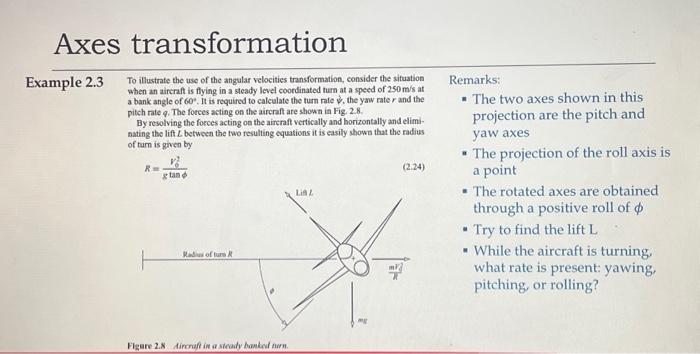 Solved Axes transformation Example 2.3 To illustrate the use | Chegg.com