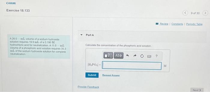 Solved Exercise 18.133 A 260 - mL volume of a sodium | Chegg.com