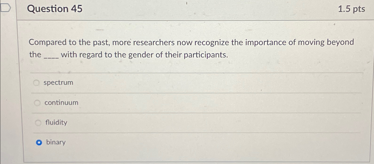 Solved Question 451.5ptsCompared to the past, more | Chegg.com