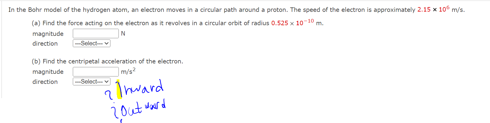 In the Bohr model of the hydrogen atom, an electron | Chegg.com