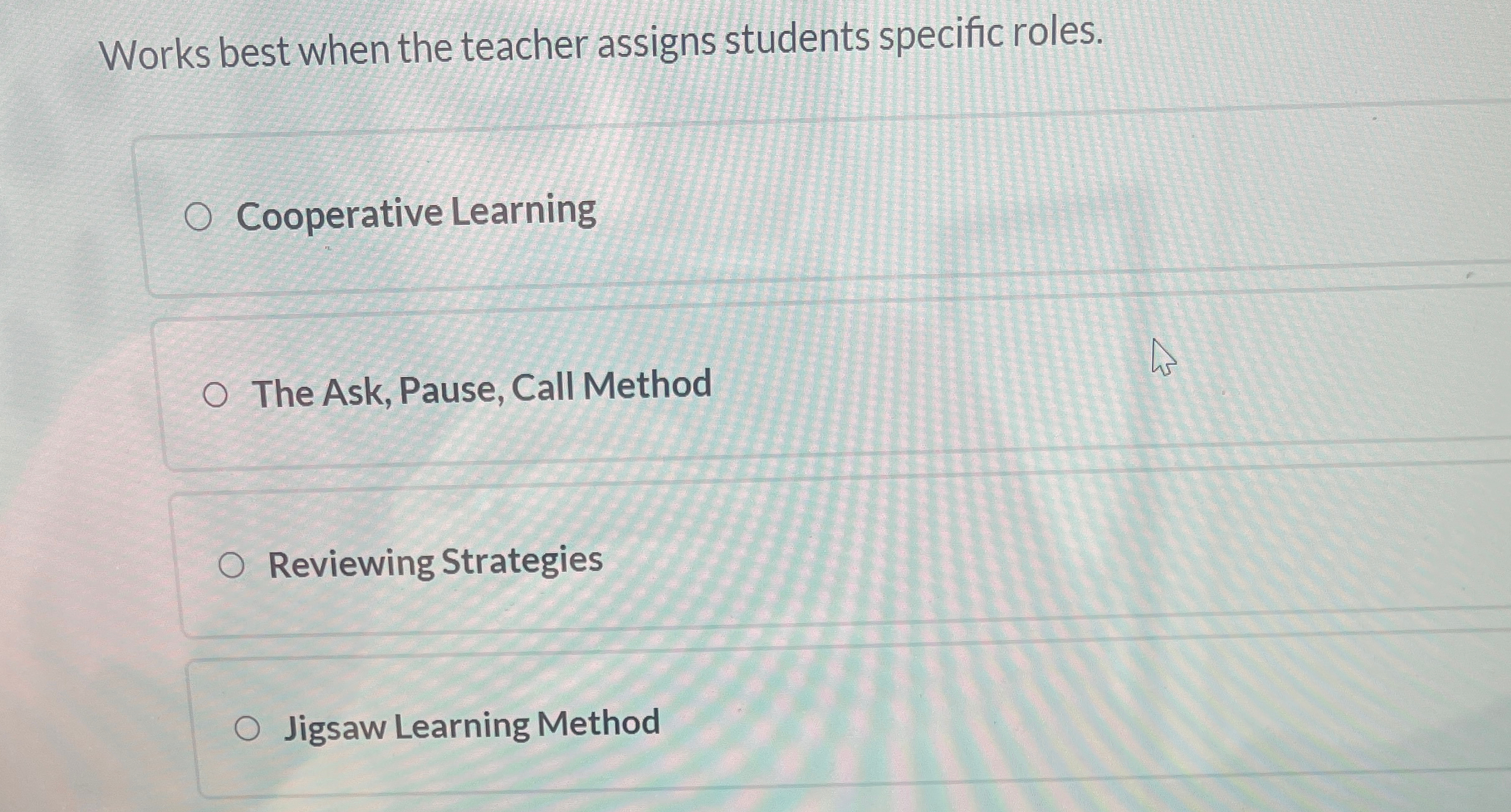 Solved Works best when the teacher assigns students specific | Chegg.com