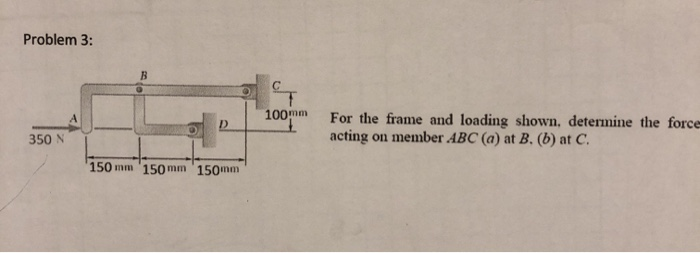 Solved For the frame and loading shown, determine the force | Chegg.com