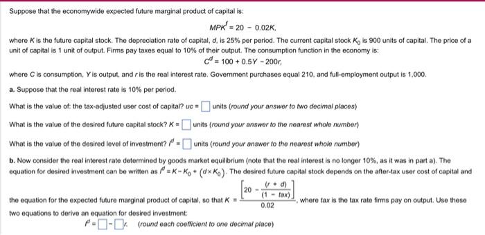 Solved Suppose that the economywide expected future marginal | Chegg.com
