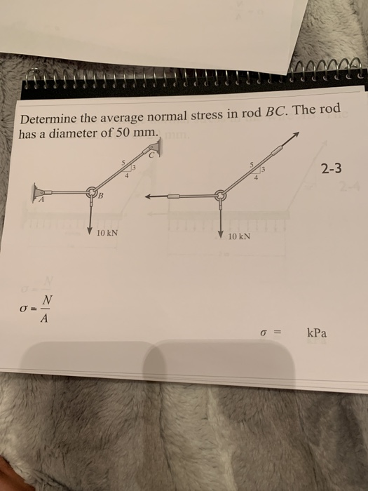 Solved Determine the average normal stress in the post at A. | Chegg.com