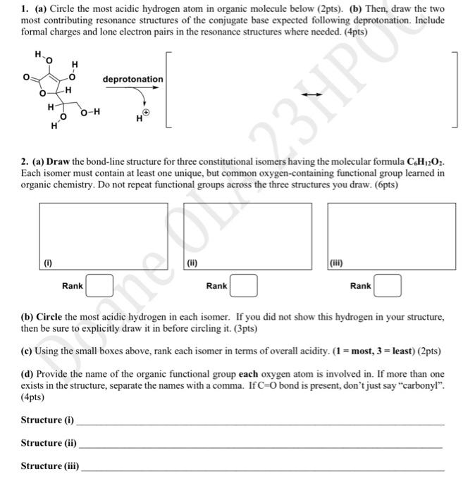 help filling this orgo worksheet out, i got pretty | Chegg.com