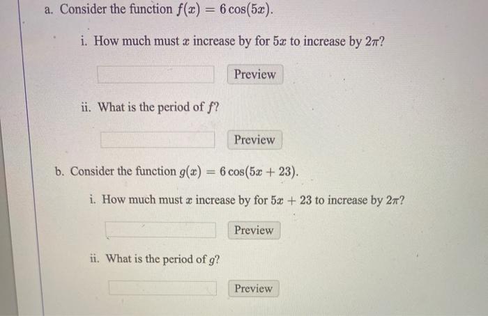 Solved A Consider The Function F X 6 Cos 5x I How Chegg Com