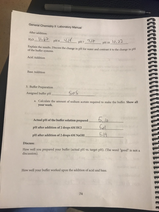 Solved General Chemistry Il Laboratory Manual After | Chegg.com