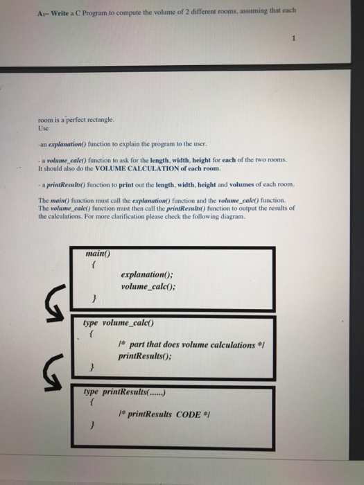Solved Are Write a C Program to compute the volume of 2 | Chegg.com