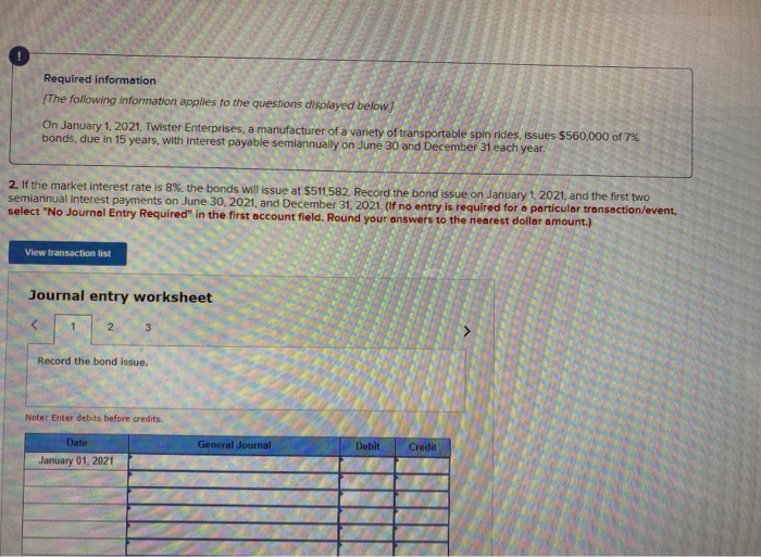Solved Required information The following information