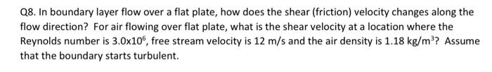 Solved 28. In boundary layer flow over a flat plate, how | Chegg.com