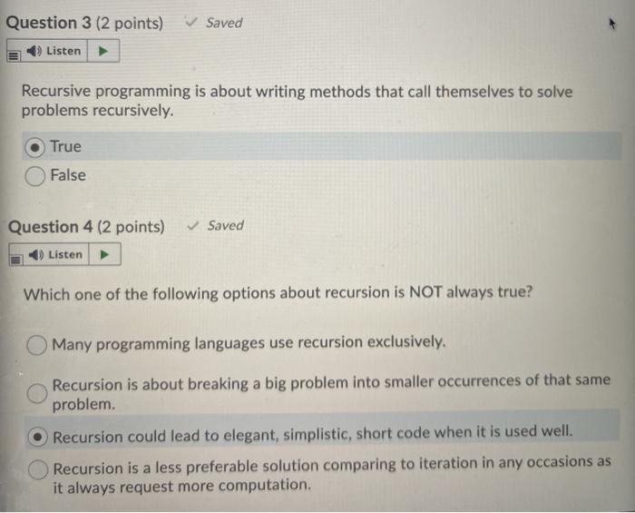 Solved If you have the following recursion program and an | Chegg.com