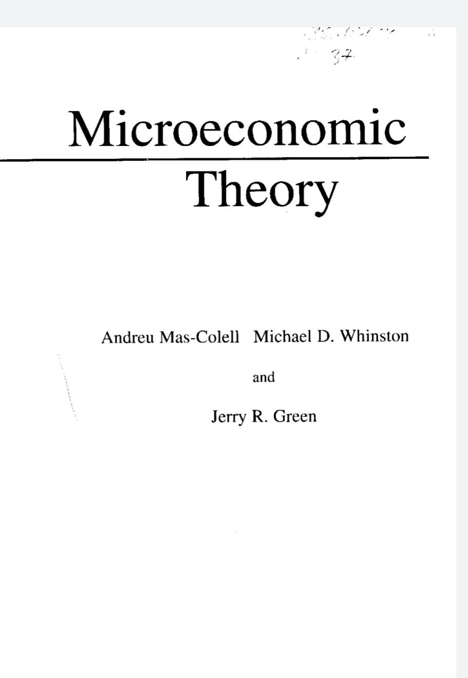 Microeconomic Theory Mas Colell | Informacionpublica.svet.gob.gt