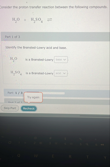 Solved Consider the proton transfer reaction between the | Chegg.com