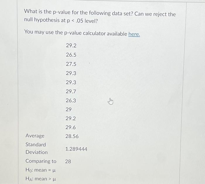 solved-what-is-the-p-value-for-the-following-data-set-can-chegg