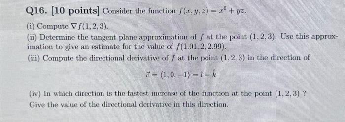 Solved Q16 [10 Points] Consider The Function