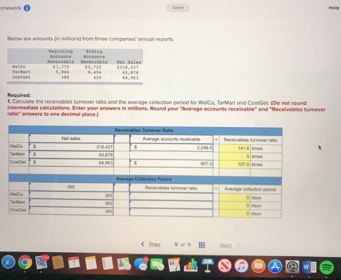 Solved Help mework 0 Below are amounts (in millions) from
