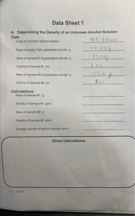 Solved I Want To Know How To Do These Calculations In Order 