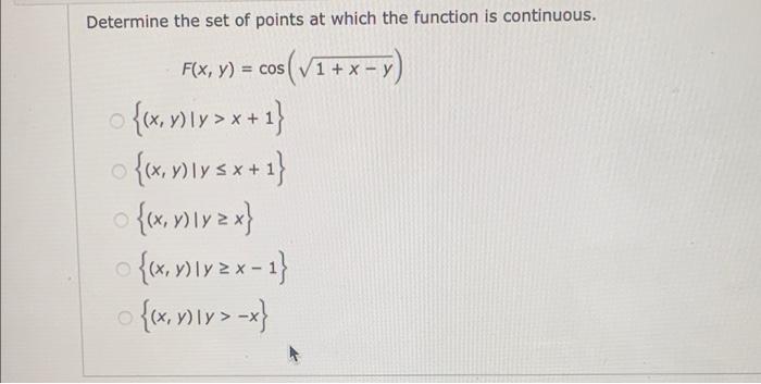 Solved Determine the set of points at which the function is | Chegg.com