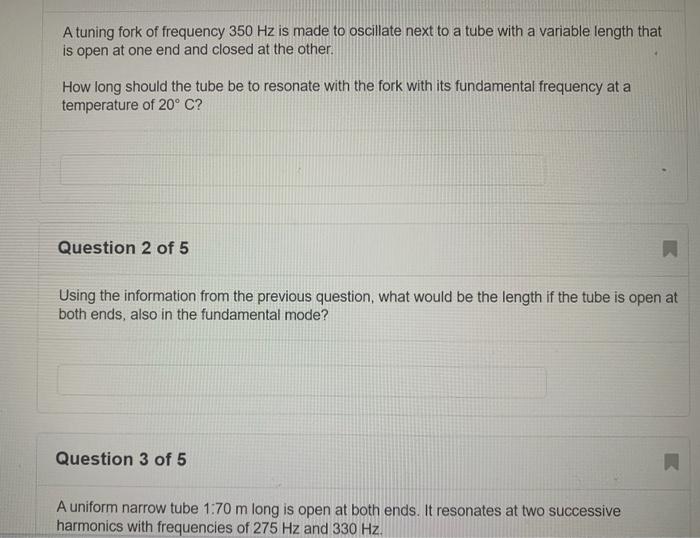Solved A tuning fork of frequency 350 Hz is made to | Chegg.com